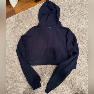 NWT** SKIMS HEAVY WAFFLE CROPPED ZIP UP HOODIE